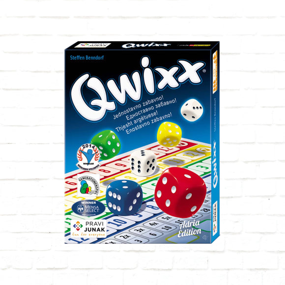 Happy Games Qwixx Adria Edition - Originalna slovenska izdaja - Hitra in zabavna igra s kockami za vso družino - Vsak met šteje - Za starosti 8+ let, 15 min, 2-5 igralcev