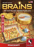 Pegasus Spiele Brains Treasure Map angleška-nemška izdaja - Izzivalne uganke za solo igranje - Miselne igre za 8+ let, 5-20 min, 1 igralca - 50 ugank
