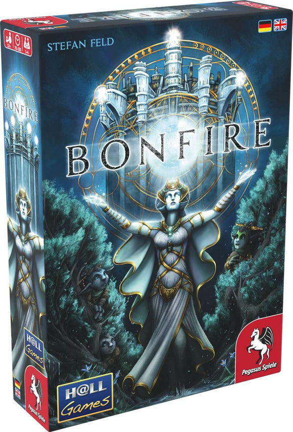 Hall Games Bonfire angleško-nemška izdaja - očarljiva družabna igra za stimulativne igralne večere - zanimiva strateška igra za 12+ let, 70-120 min, 1-4 igralce