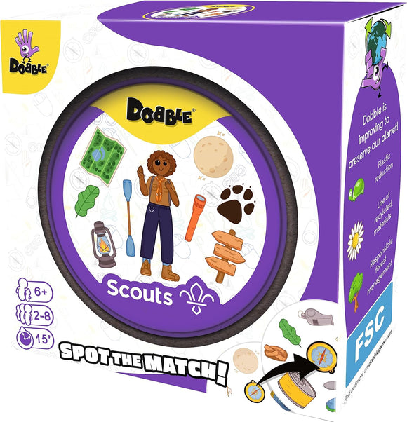 Zygomatic Dobble Scouts Angleška Izdaja - Zabavna igra s kartami za živahne družinske družabne večere - Primerna za starosti 6+ let, 15 min, 2-8 igralcev, 55 kart