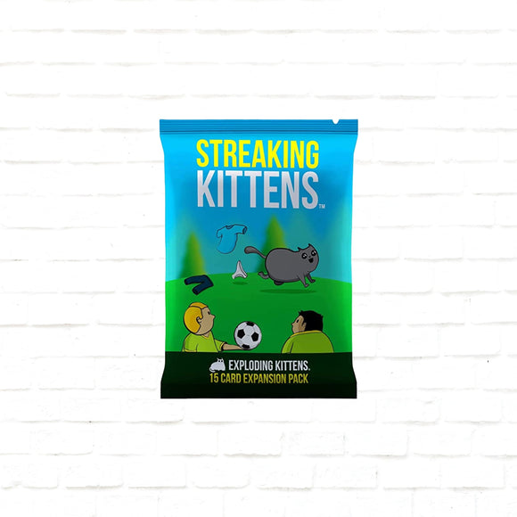 Exploding Kittens Streaking Kittens razširitev angleška izdaja - Navdušujoča družabna igra - Zabavna igra s kartami - za 7+ let, 15 min, 2-5 igralcev, 15 kart