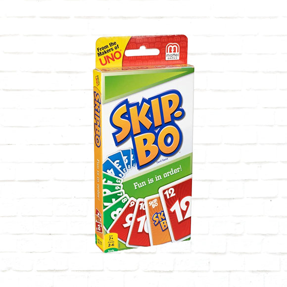 Mattel Skip-Bo večjezična izdaja - Strateška družabna igra primerna za družinska srečanja-  za 7+ let, 20 min, za 2-6 igralcev