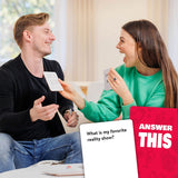 The World Game Answer This Couples angleška izdaja - Krepitev odnosa z zabavnimi vprašanji - Privlačna družabna igra za 17+ let, 20-40 min, 2-6 igralcev