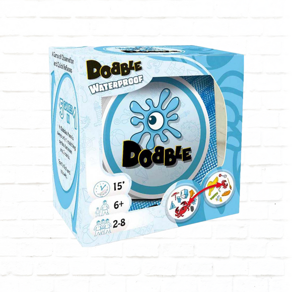 Zygomatic Dobble Waterproof Beach angleška izdaja - Vesela družinska igra s kartami za igranje na plaži - Igra s kartami za 6+ let, 15 min, 2-8 igralcev, 55 vodoodpornih kart