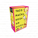 Blue Orange Games družabna igra s kartami Taco Mačka Koza Sir Pizza slovensko-hrvaška izdaja naslovnica namizne igre
