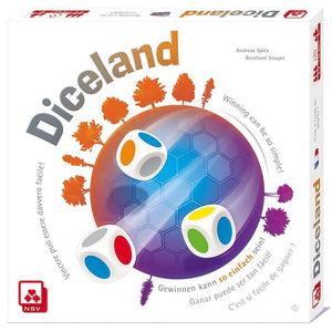 družabna igra s kockami diceland škatla naslovnica box cover dice game
