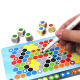 družabna igra s kockami diceland igralec križa polja, player crossing off area dice game