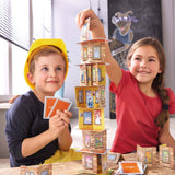 družabna igra haba rhino hero otroka sestavljata stolp kids making tower board game