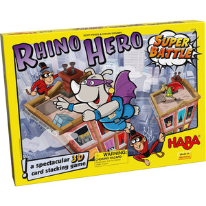 družabna igra haba rhino hero super battle škatla stolp iz kart card tower board game