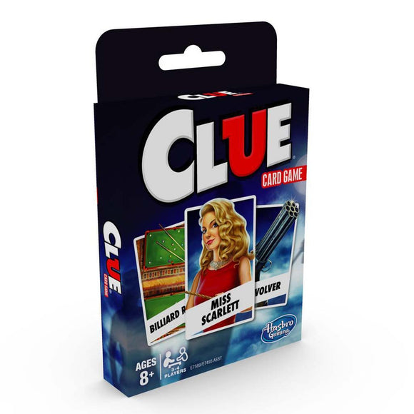 Hasbro Clue Card Game angleška izdaja - Priljubljena klasična družabna igra iskanja zločincev s kartami  - za 8+ let, 15 min, za 3-4 igralce