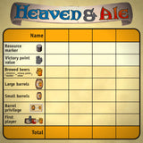 Heaven & Ale Družabna igra Board Game Scoring Sheet