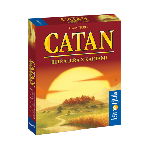 Igroljub Catan Igra s kartami slovenska izdaja - priljubljena družabna igra s kartami - za 8+ let, 30 min, 2-4 igralce