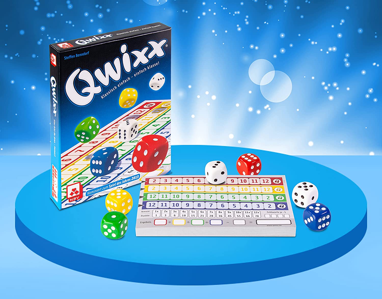 NSV 5301 Qwixx Natureline – Jeu De Dés Écologique Sans Plastique, Fun & Rapide Pour Toute La Famille