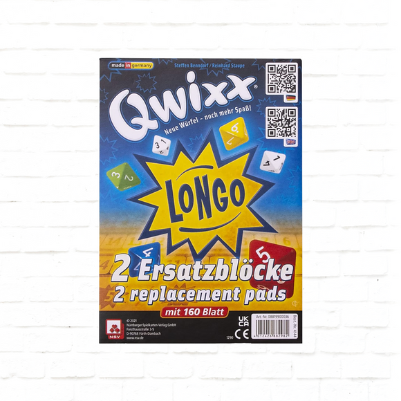 NSV družabna igra s kockami Qwixx Longo dodatni listki naslovnica igre