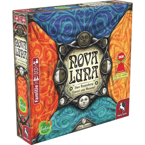 Edition Spielwiese Nova Luna angleška izdaja - Abstraktna družabna Igra Uwe Rosenberga, nominirana za Igro leta 2020, 8+let, 20-30 min, 1-4 igralcev