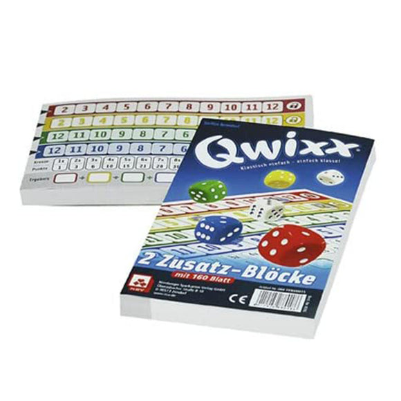 rezervni listki za družabno igro s kockami Qwixx