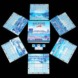 Družabna igra Railroad Ink Deep Blue Edition Board Game Components Pravi Junak trgovina